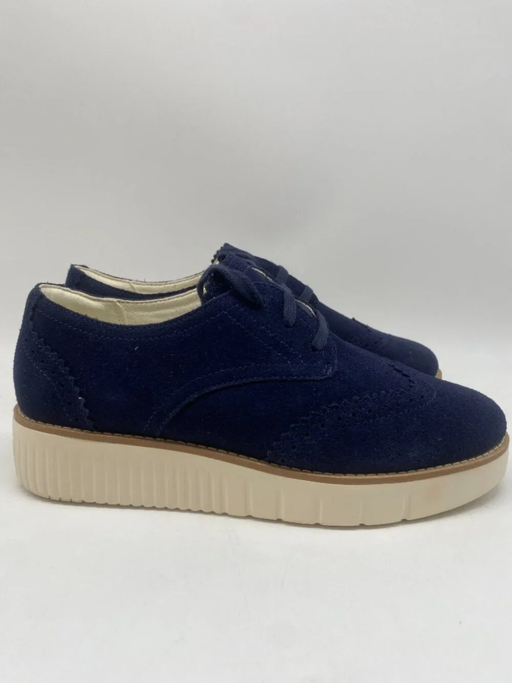 COLE HAAN GRAND CITY PLATFORM OXFORD NAVY SUEDE US WOMEN SIZE 6B